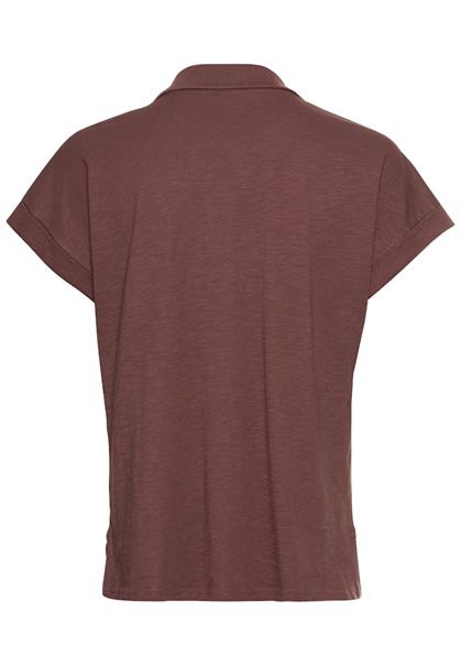 Kurzarmshirt mit Polokragen brickrose
