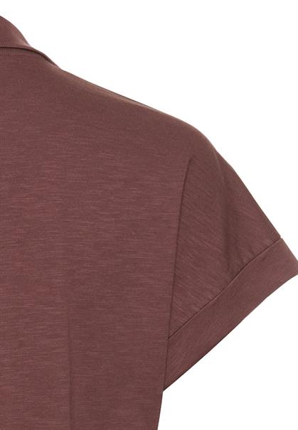 Kurzarmshirt mit Polokragen brickrose
