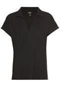 Kurzarmshirt mit Polokragen caviar