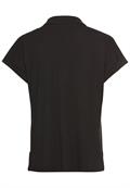 Kurzarmshirt mit Polokragen caviar