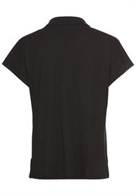 Kurzarmshirt mit Polokragen caviar