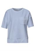 Kurzarmshirt mit Strukturmix cashmere blue