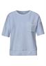 Kurzarmshirt mit Strukturmix cashmere blue
