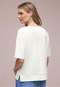 Kurzarmshirt mit Strukturmix off white