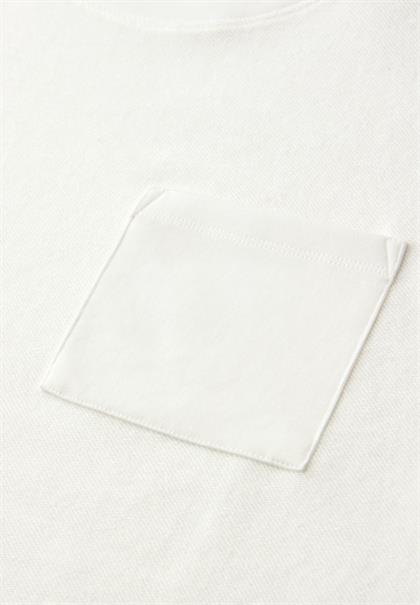 Kurzarmshirt mit Strukturmix off white