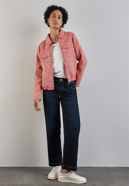 Kurze Bouclé-Jacke mandarin red