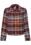 Kurze Jacke im Karomuster plum check