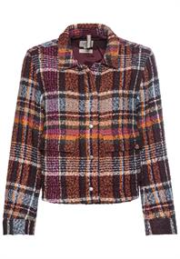 Kurze Jacke im Karomuster plum check