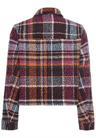 Kurze Jacke im Karomuster plum check