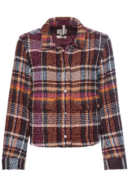 Kurze Jacke im Karomuster plum check