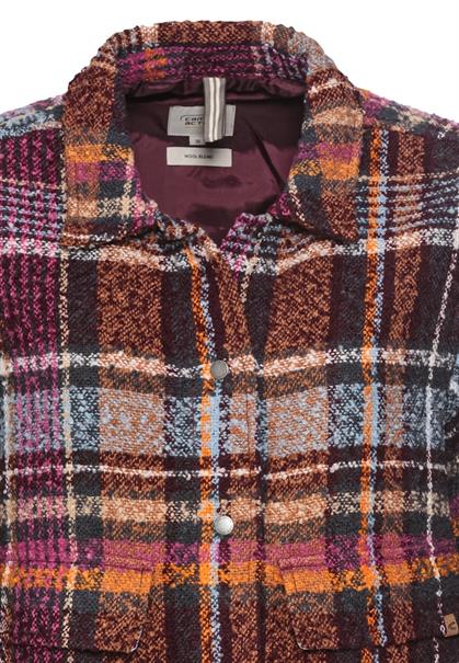 Kurze Jacke im Karomuster plum check