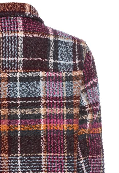 Kurze Jacke im Karomuster plum check