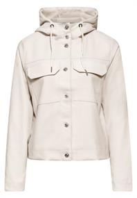 Kurze Jacke mit Kapuze smooth sand beige