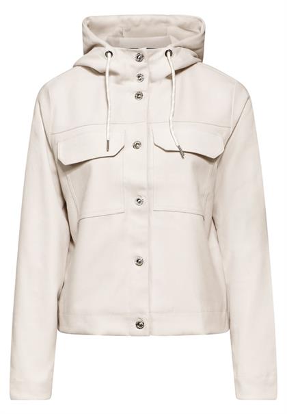 Kurze Jacke mit Kapuze smooth sand beige