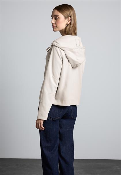 Kurze Jacke mit Kapuze smooth sand beige