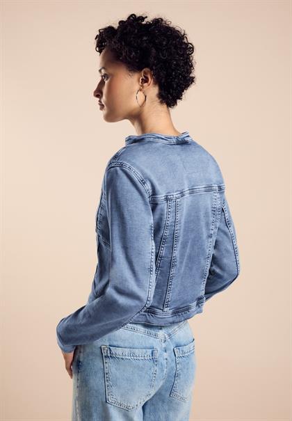 Kurze Jeansjacke light blue random wash