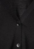 Kurze Leinenlook Strickjacke black