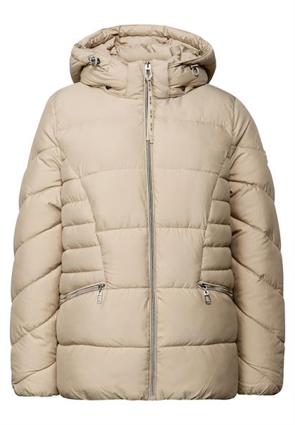 Kurze Steppjacke smooth champagne