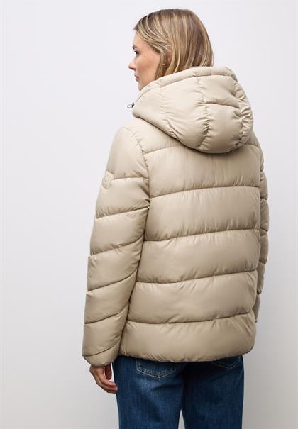Kurze Steppjacke smooth champagne