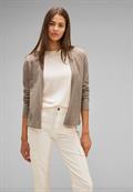 Kurze Strickjacke bleached sand melange