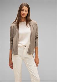 Kurze Strickjacke bleached sand melange
