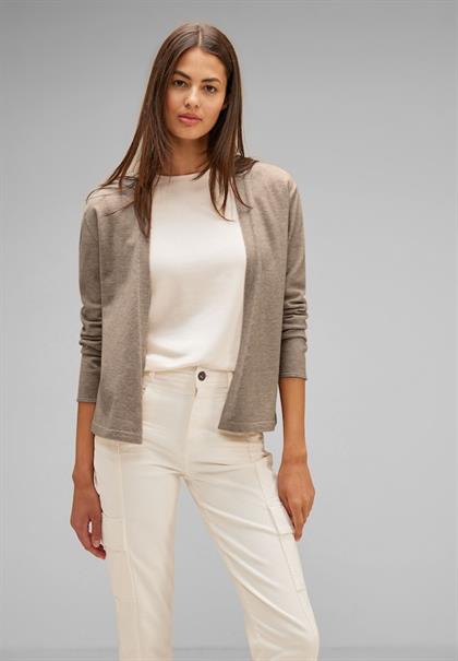 Kurze Strickjacke bleached sand melange