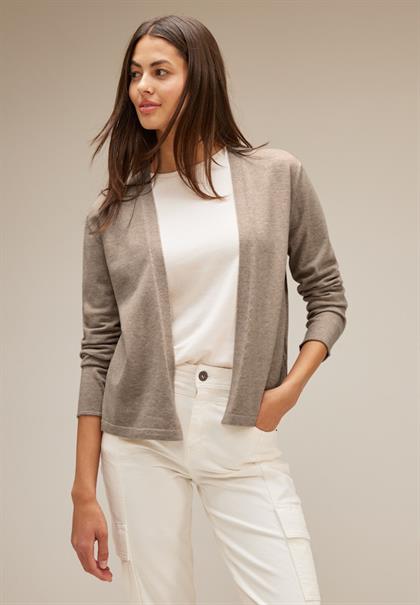 Kurze Strickjacke bleached sand melange