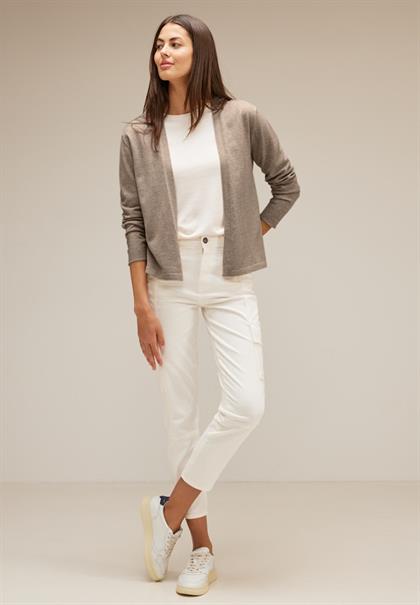 Kurze Strickjacke bleached sand melange