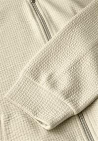 Kurze Sweatjacke almond white