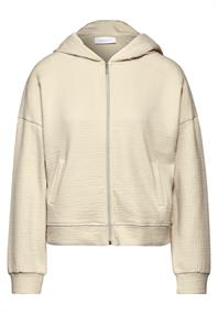 Kurze Sweatjacke almond white