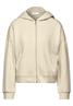 Kurze Sweatjacke almond white