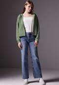 Kurze Sweatjacke slate green