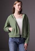 Kurze Sweatjacke slate green