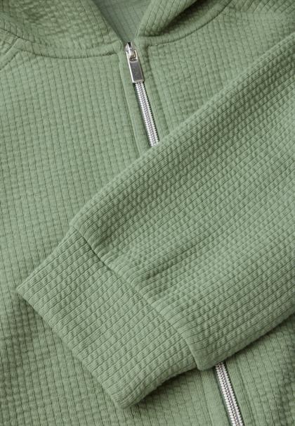Kurze Sweatjacke slate green