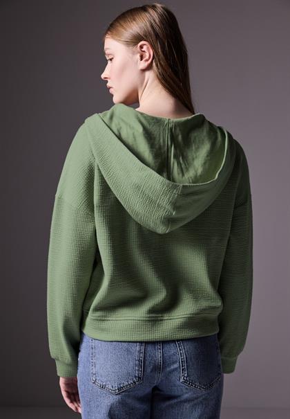 Kurze Sweatjacke slate green