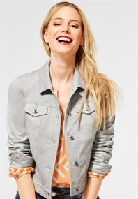 Kurze Veloursjacke sky grey