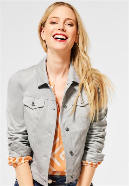 Kurze Veloursjacke sky grey