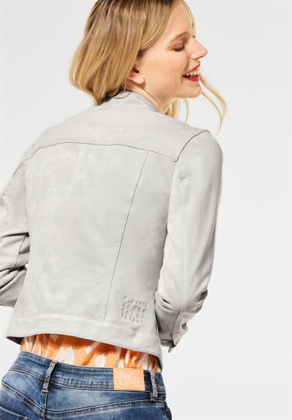 Kurze Veloursjacke sky grey