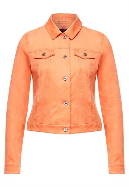 Kurze Veloursjacke strong mandarine