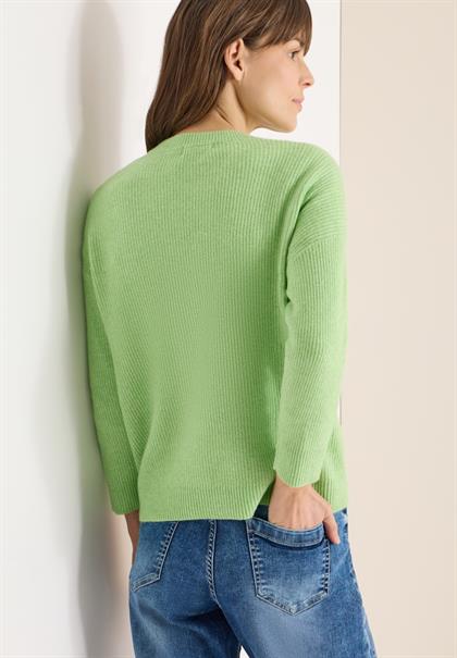 Kurzer Cardigan bamboo green melange