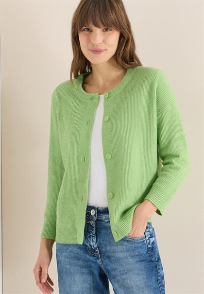Kurzer Cardigan bamboo green melange