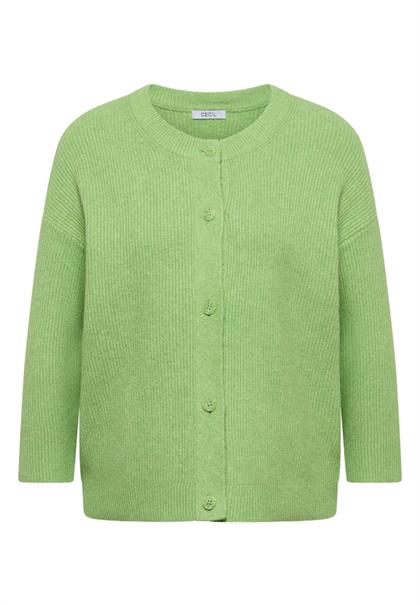 Kurzer Cardigan bamboo green melange