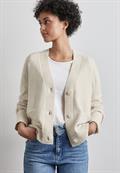 Kurzer Cardigan cream white melange