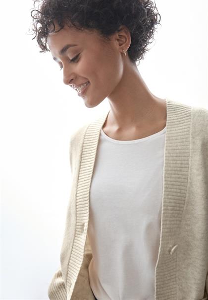 Kurzer Cardigan cream white melange