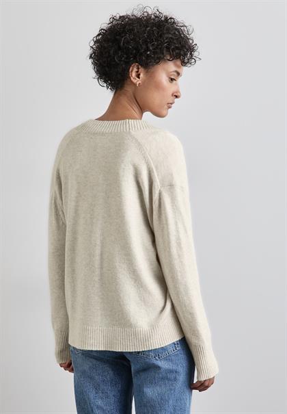 Kurzer Cardigan cream white melange