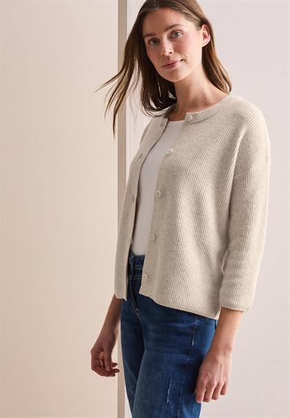 Kurzer Cardigan desert beige melange