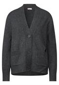 Kurzer Cardigan gravel grey mel.