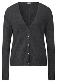 Kurzer Cardigan gravel grey mel.