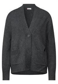 Kurzer Cardigan gravel grey mel.
