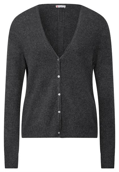 Kurzer Cardigan gravel grey mel.
